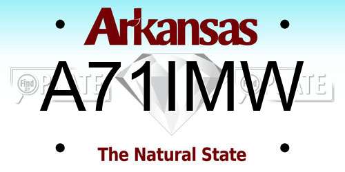 A71IMW Arkansas License Plate