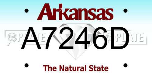 A7246D Arkansas License Plate