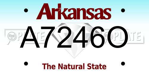 A7246O Arkansas License Plate