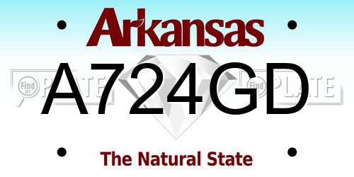 A724GD Arkansas License Plate