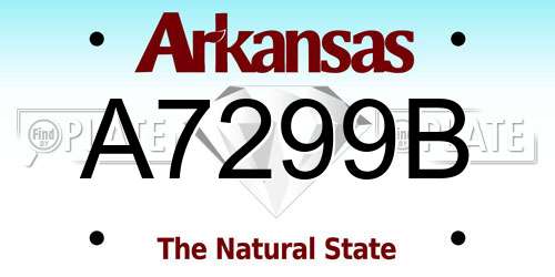 A7299B Arkansas License Plate