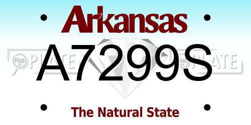 A7299S Arkansas License Plate