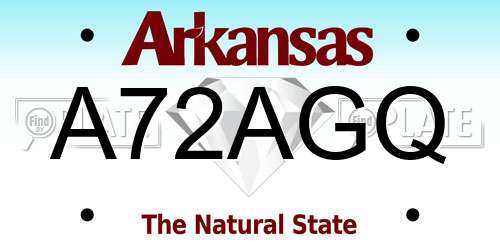A72AGQ Arkansas License Plate