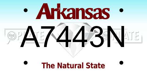 A7443N Arkansas License Plate