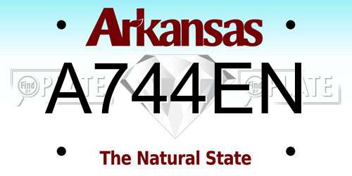 A744EN Arkansas License Plate