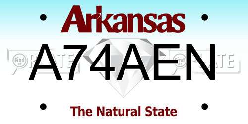 A74AEN Arkansas License Plate
