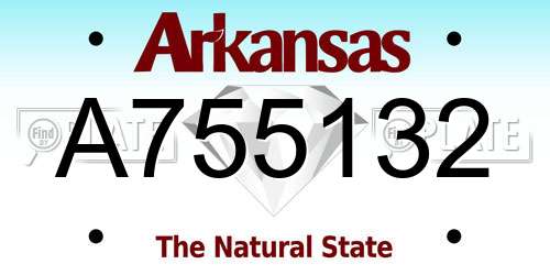 A755132 Arkansas License Plate