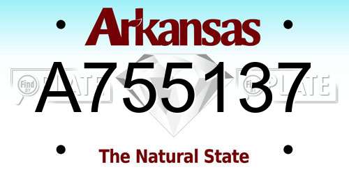 A755137 Arkansas License Plate
