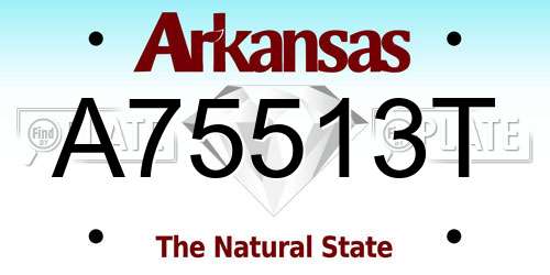 A75513T Arkansas License Plate