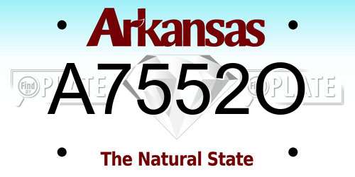 A7552O Arkansas License Plate