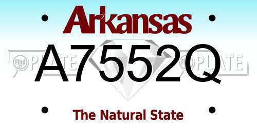 A7552Q Arkansas License Plate