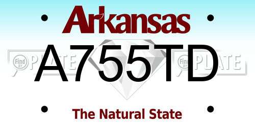 A755TD Arkansas License Plate