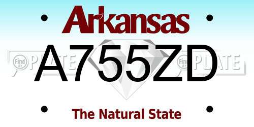 A755ZD Arkansas License Plate