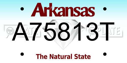 A75813T Arkansas License Plate
