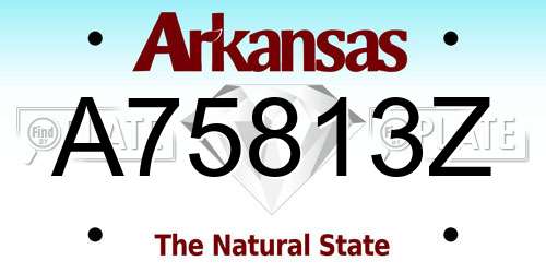A75813Z Arkansas License Plate