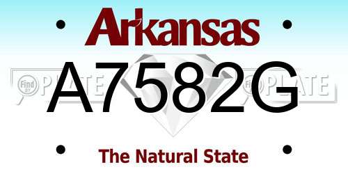 A7582G Arkansas License Plate