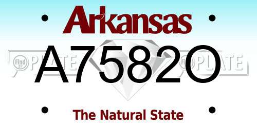 A7582O Arkansas License Plate