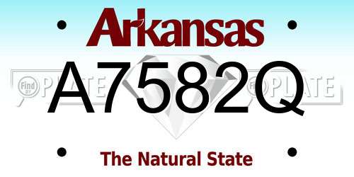 A7582Q Arkansas License Plate