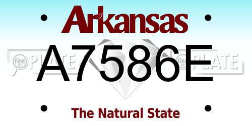 A7586E Arkansas License Plate