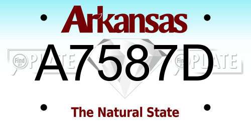 A7587D Arkansas License Plate