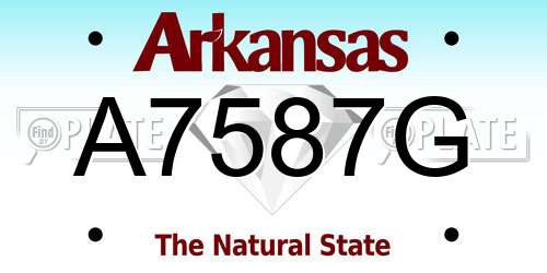 A7587G Arkansas License Plate