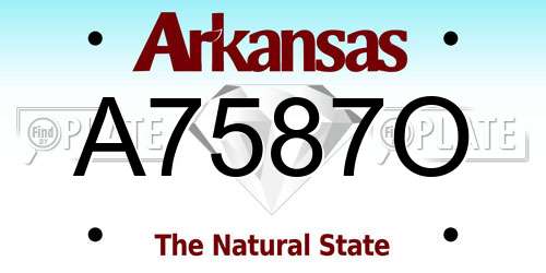 A7587O Arkansas License Plate