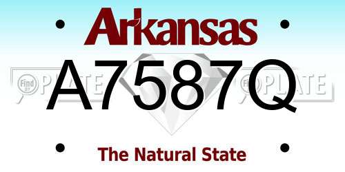 A7587Q Arkansas License Plate