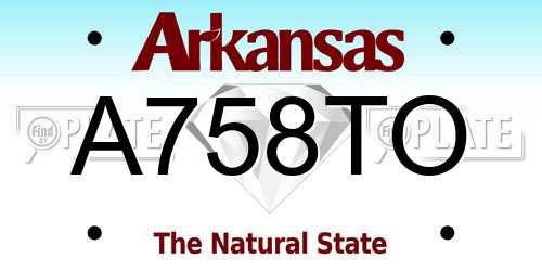 A758TO Arkansas License Plate
