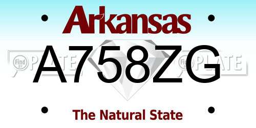 A758ZG Arkansas License Plate