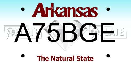 A75BGE Arkansas License Plate