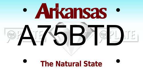 A75BTD Arkansas License Plate