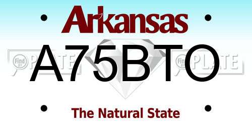 A75BTO Arkansas License Plate