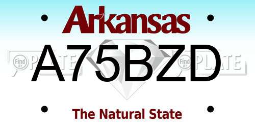 A75BZD Arkansas License Plate