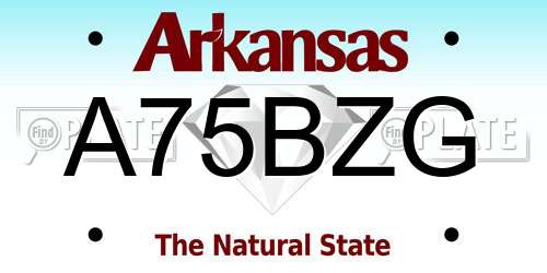 A75BZG Arkansas License Plate