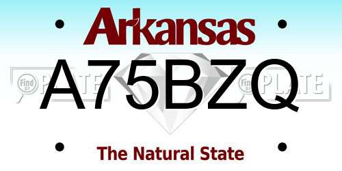 A75BZQ Arkansas License Plate