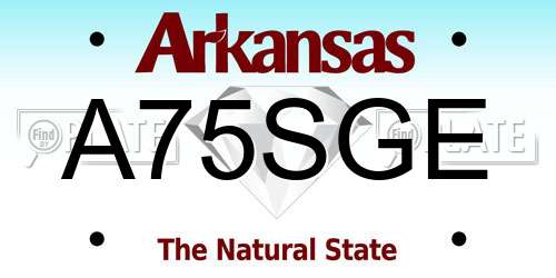A75SGE Arkansas License Plate