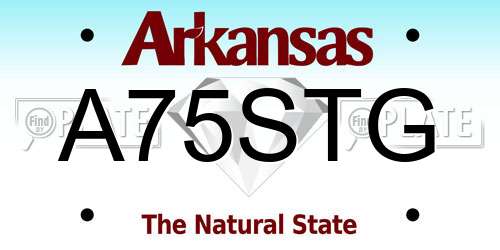 A75STG Arkansas License Plate