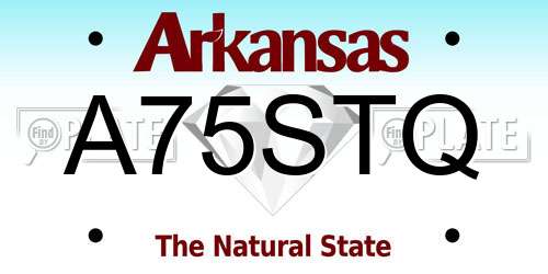 A75STQ Arkansas License Plate