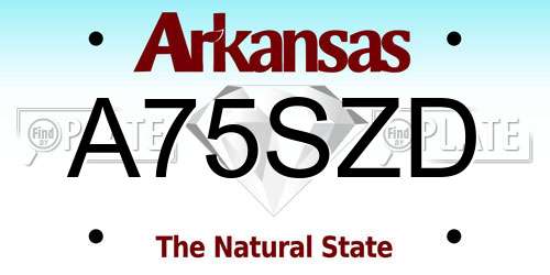A75SZD Arkansas License Plate