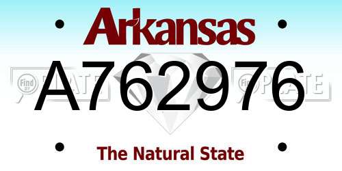 A762976 Arkansas License Plate