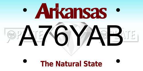 A76YAB Arkansas License Plate