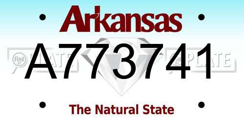A773741 Arkansas License Plate