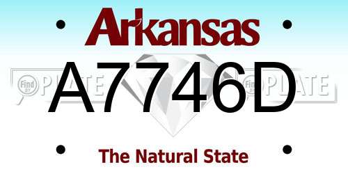 A7746D Arkansas License Plate