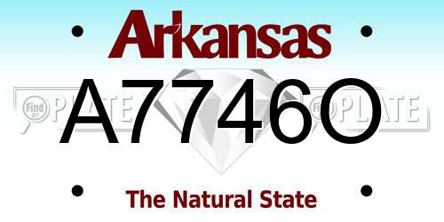 A7746O Arkansas License Plate