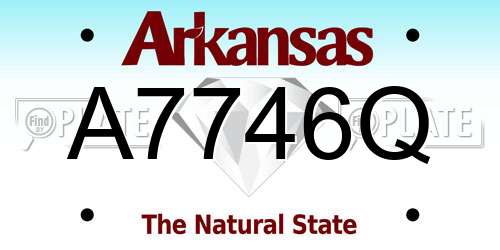 A7746Q Arkansas License Plate