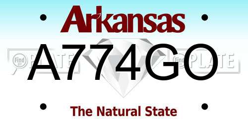 A774GO Arkansas License Plate
