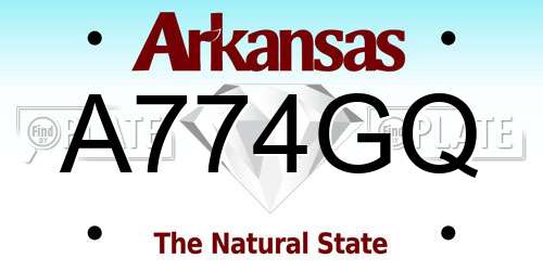 A774GQ Arkansas License Plate