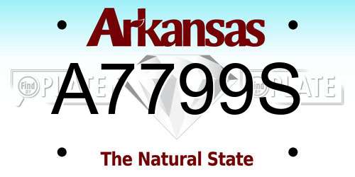 A7799S Arkansas License Plate