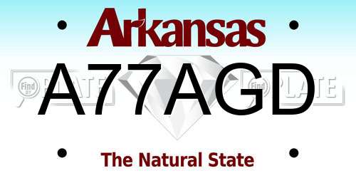 A77AGD Arkansas License Plate