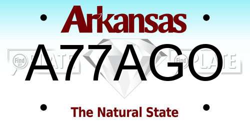 A77AGO Arkansas License Plate